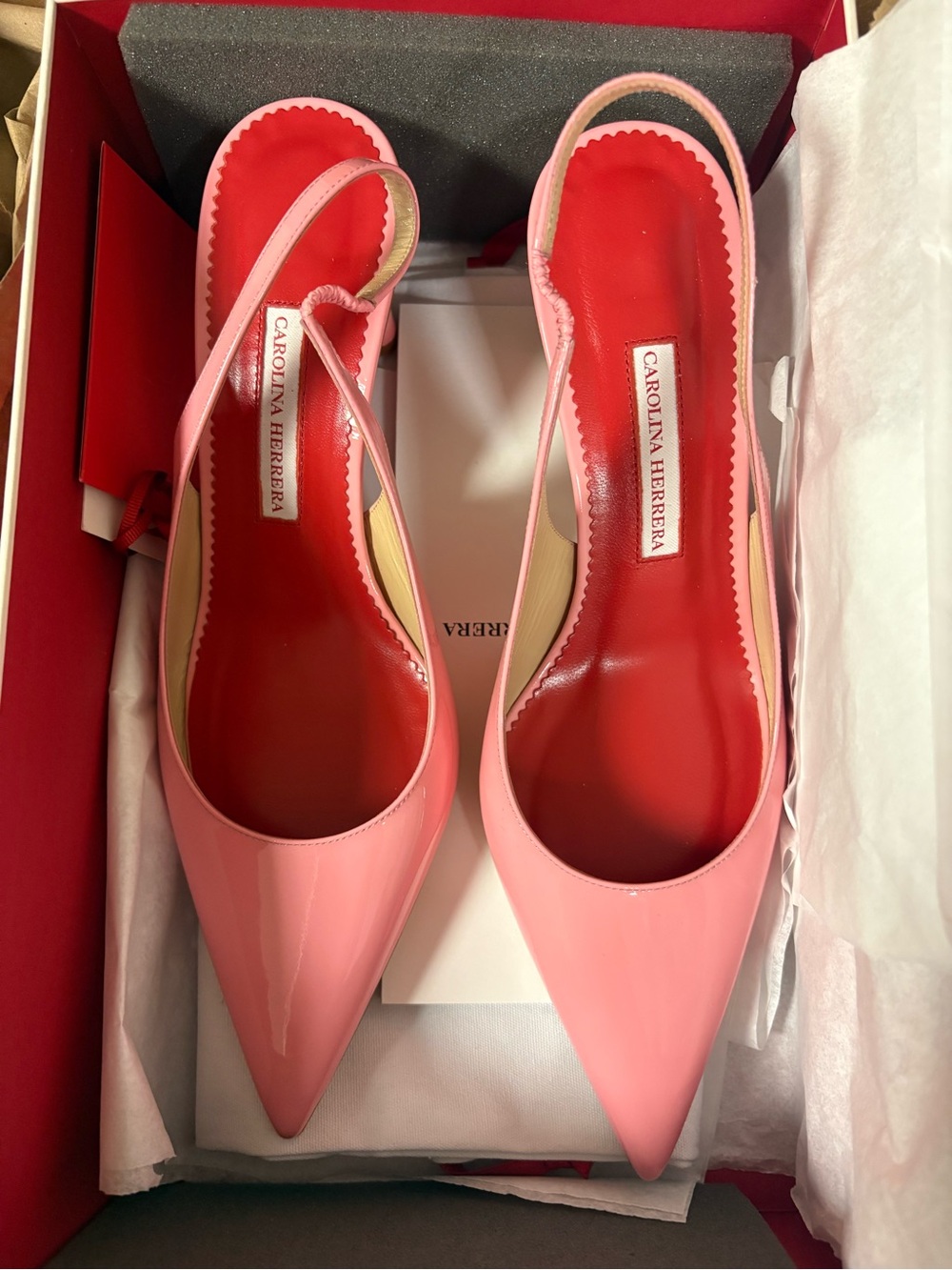 NWT Carolina Herrera Royal Heel Pumps in Happy Pink. Size 40